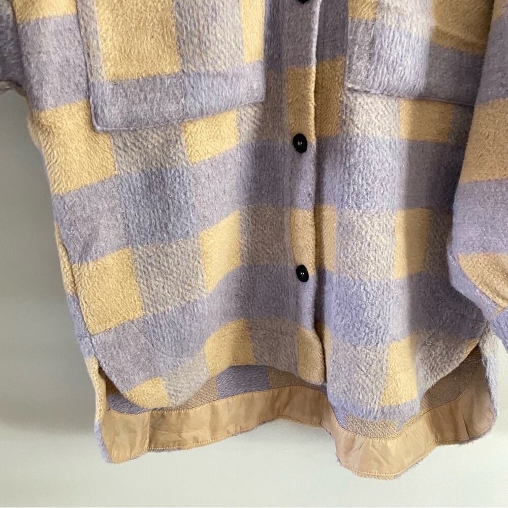 Princess Polly Women’s Keelee Jacket Purple & Cream Check Oversized Shacket XS/S - Picture 9 of 11